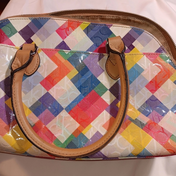 CALVIN KLEIN COLOR HAND PURSE BAG IN GREAT CONDITION ON THE OUTSIDE best offer - Picture 1 of 12